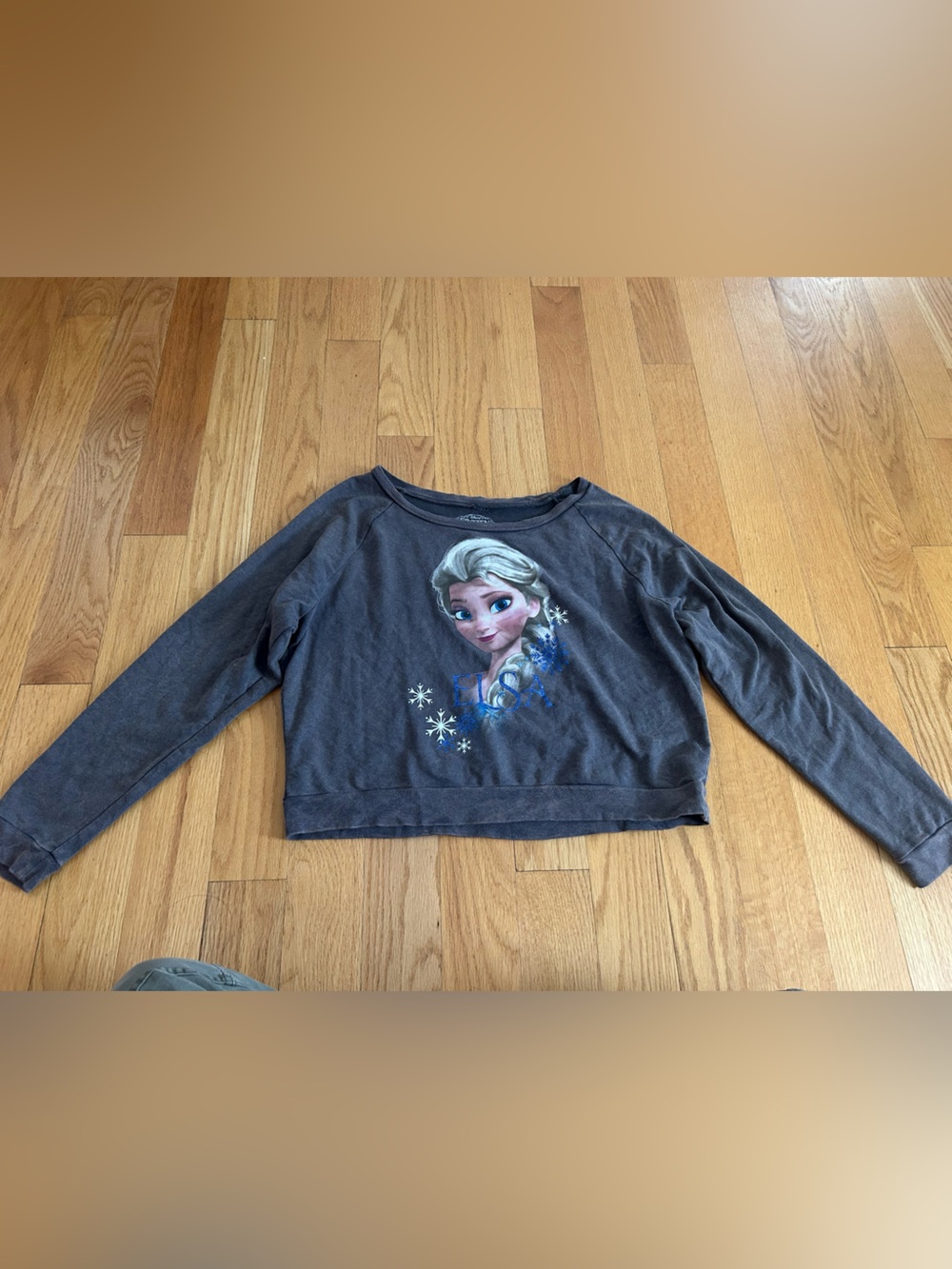 Disney Charcoal Gray Elsa Graphic Sweatshirt Girls XL